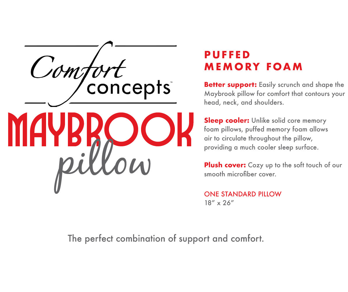 Buy Comfort Concepts Maybrook Puffed Memory Foam Pillow Online